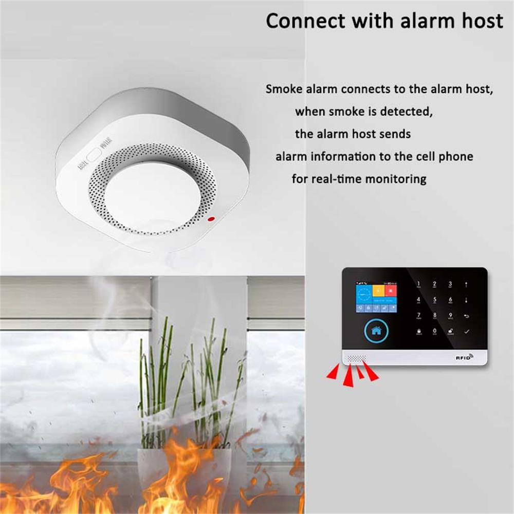 Smoke Detector Interconnected - 433MHz 무선 연기 감지기 화재 경보
