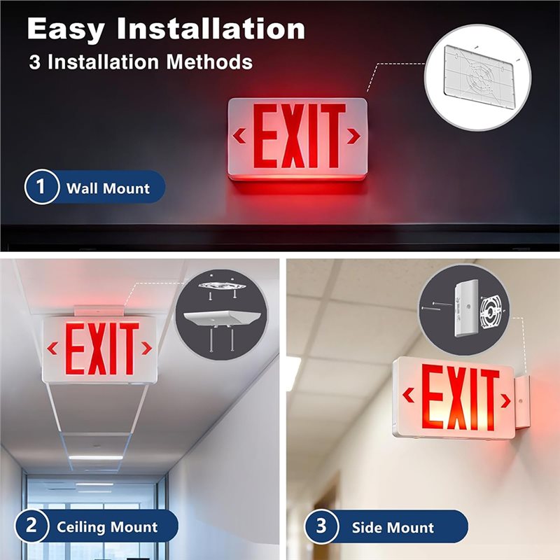 ABKQ-UL 인증 LED 출구등(배터리 백업 포함), - Emergency Exit Sign 리뷰 및 가격
