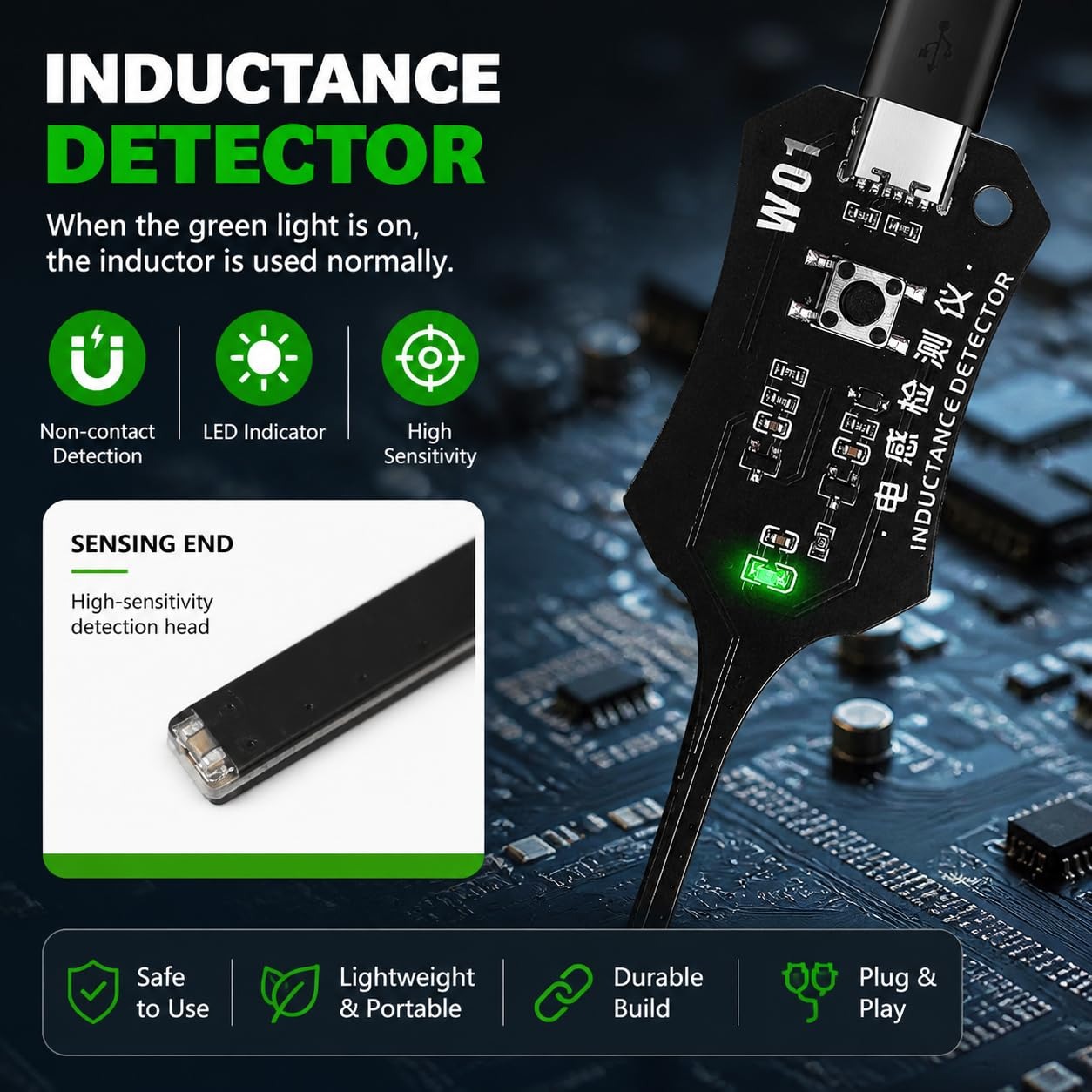 W01 유형 C 인덕턴스 테스터 메인보드 코일 테스터  - Co Detector Plug 리뷰 및 가격