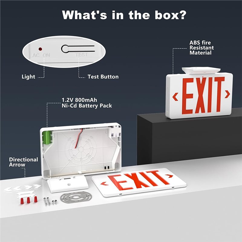 [신제품! A25P] 빨간색 비상구 표지판, 배터리 백 - Emergency Exit Sign 리뷰 및 가격