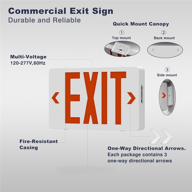 [신제품! A25P] 빨간색 비상구 표지판, 배터리 백 - Emergency Exit Sign 리뷰 및 가격